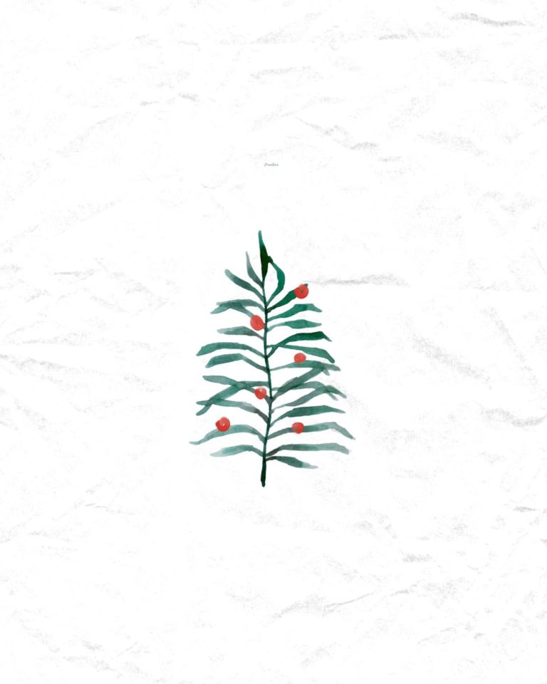 Verde Acuarela Mármol Feliz Navidad Árbol Ilustración Lienzo (7)